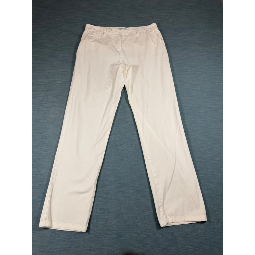 Charter Club Pant Shop White Straight Leg Cotton Stretch Trousers‎ Womens 10 Reg